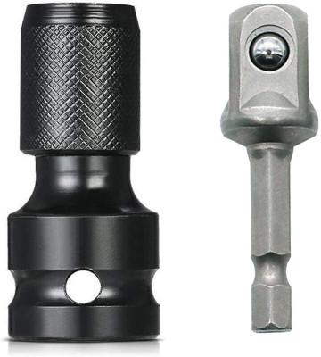 ADAWAT 1/2 Inch Square 1/4 Inch Drill Chucks Adaptor Conversion Impact Ratchet Wrench Socket Set(Pack of 2)