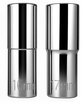 BYTE FORGE DEEP HEX SOCKET SET 16MM 17MM 1/2'' DRIVE CRV STEEL Socket Set(Pack of 1)
