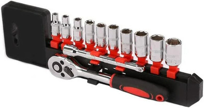 Gadariya King 12 In 1 Combination Socket Wrench with 1/2 inch Drive Rachet Spanner Car Repair Socket Set(Pack of 12)