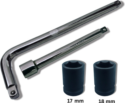 4MECH Chrome Vanadium and Chrome Molybdenum Steel , Hardened and Tempered Socket Set(Pack of 4)