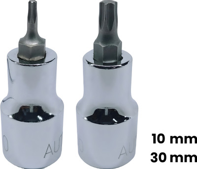 4MECH T-10+T-30, Hardened Chrome Vanadium Steel, Torx Bit Socket Socket Set(Pack of 2)