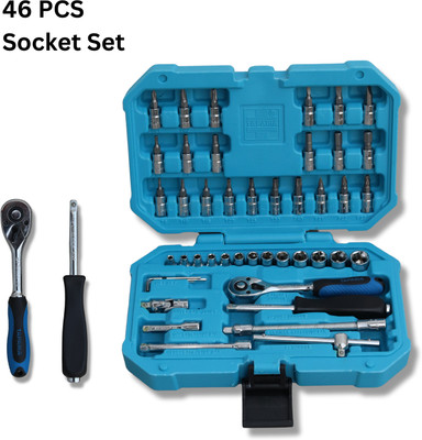 TAPARIA 46 Pcs Socket Set For Garage, Home & Professional Use | Car Tools Box Socket Set(Pack of 46)
