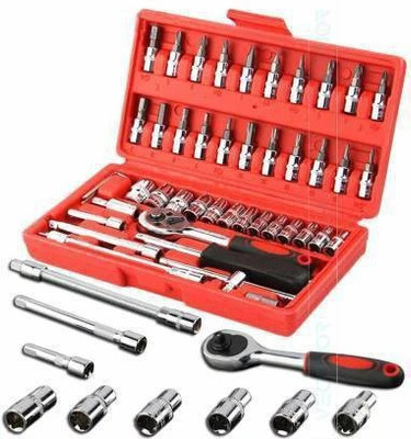 SMBT 46 in 1 Pcs Tool Kit & Screwdriver and Socket Set maintainance kit Socket Set(Pack of 46)