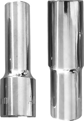 4MECH 12mm + 19mm Hex Long Chrome Vanadium Steel Anti Rust Socket Set(Pack of 2)