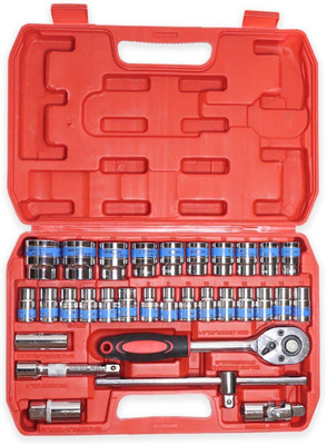 Toolhub 1/2'' 32 pcs Heavy Duty Chrome Vanadium Combinational Ratchet Auto Repair & DIY Socket Set(Pack of 32)
