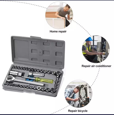 Rajwati 40 Pcs Socket Wrench Tool Kit Socket Set Socket Set(Pack of 1)
