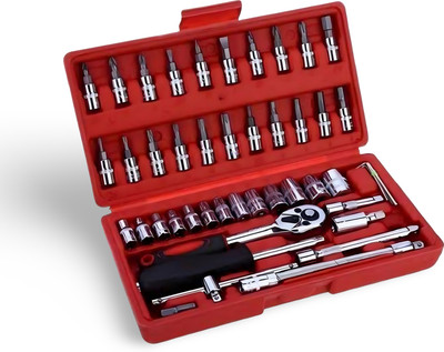 NAVDEVI 46 in 1 Pcs Tool Kit & Screwdriver and Socket Set Multi Purpose Combination Tool Socket Set(Pack of 1)