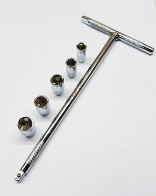 4MECH T Handle with 1/4 Drive, 8mm 9mm 10mm 11mm And 12mm Socket Set(Pack of 6)