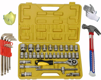 Digital Craft 32Pc Socket Set,9Pc Allen Key Set,Claw Hammer Socket Set(Pack of 32)