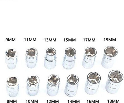 PRECISTO Car T Shaped Handle Wrench Spanner with 8-19mm Socket Set(Pack of 1)
