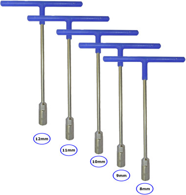 Inditrust new Heavy duty 5pc Hex T Spanner set (8mm 9mm 10mm 11mm & 12mm) T type Wrench Socket Set(Pack of 5)