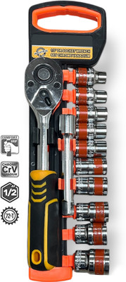 ADAWAT 1/2 Chrome Vanadium Steel Hex 12pc Socket set Goti Set and Ratchet Spanner Tool Socket Set(Pack of 12)