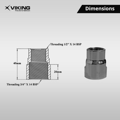 Viking Viking Brass Socket Thread Size (1) 20mm (3/4),Type Inner Thread Size (2) 15mm Socket Set(Pack of 1)