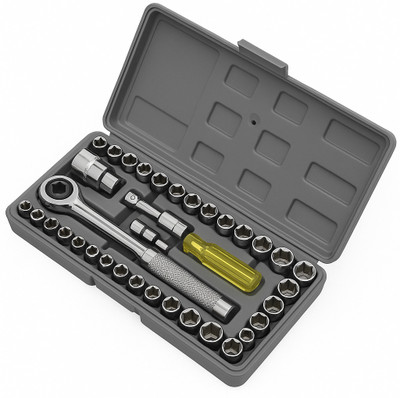 NEHAL ENTERPRISE 40 PC TOOL KIT Socket SetHEAVY QUALITY FORTY- 40 PC TOOL KIT Socket Set Socket Set(Pack of 1)