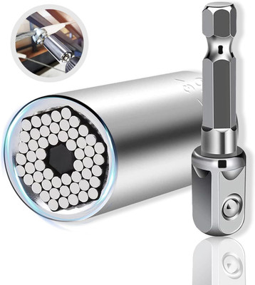 PKT Universal Socket Ratchet Universal Socket Set with Wrench Power Drill Adapter Socket Set(Pack of 1)