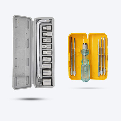 Exotic Arcade 10Pcs Hex Socket Spanner Set with 9in1 Screwdriver Set for Bike/Car Repair Kit Socket Set(Pack of 10)