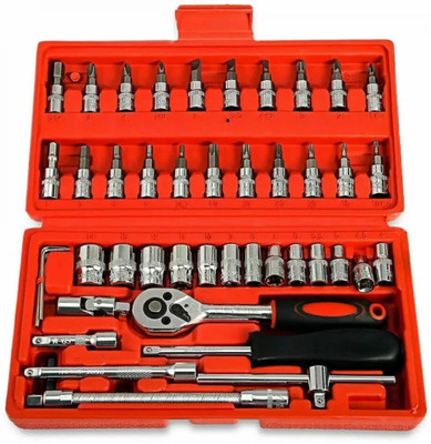 Niclas 46 in 1 Pcs Tool Kit & Screwdriver and Socket Set Hand Tool Kit Hand Tool Kit Socket Set(Pack of 46)