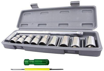 Atrocitus Socket Spannar Set with ScrewDriver & Carry Box for Car/Bike Repair Tools Kit Hand Tool Kit(11 Tools)