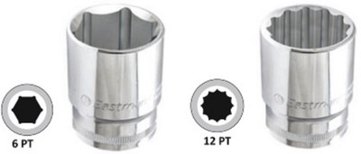EASTMAN ET Bi-Hex 19mm 1/2 INCH SQ. DR. SOCKET-CRV Socket Set(Pack of 1)