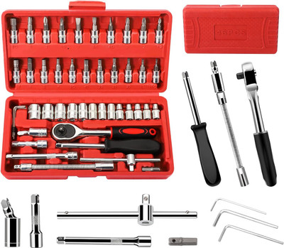 MLD 46 in 1 Pcs Tool Kit Tool Kit Set For Auto Repairing Work, Car & Bike Socket Set(Pack of 1)