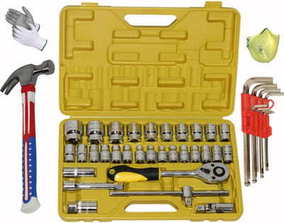 Digital Craft 32Pc Socket Set,Claw Hammer ,9Pc Allen Key Set Socket Set(Pack of 32)