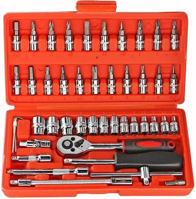 Flipkart SmartBuy High Quality 1/4-Inch Tool Ratchet Wrench Kit Household Socket Set(Pack of 1)