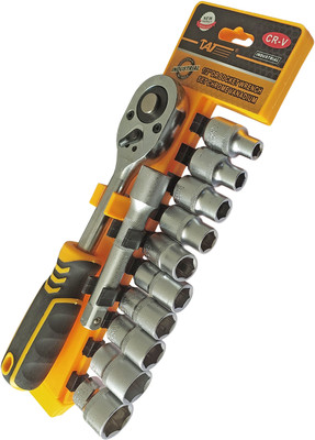 DUMDAAR 12Pcs TAT CRV Quick Release Reversible Ratchet Socket Wrench Set Socket Set(Pack of 12)