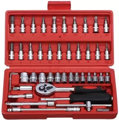 ZATCO High Quality 46pcs 1/4-Inch Socket Set Tool Ratchet Socket Set(Pack of 1)