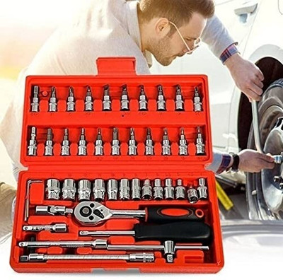 CARINSTA 46 in 1 Tool kit red box Socket Set(Pack of 1)