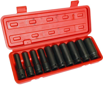 Inditrust 1/2inch 10pc Drive Deep Impact Socket Set, 8mm-24mm Hexagon Socket Socket Set(Pack of 1)