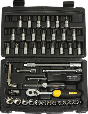 KSStore STANLEY 1/4 Inch Sq Dr Socket Set (Pack of 46) Socket Set(Pack of 1)