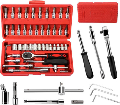 ZYRIAN 46 in 1 Pcs Tool Kit & Screwdriver and Socket Set Multi Purpose Combination Tool Socket Set(Pack of 1)