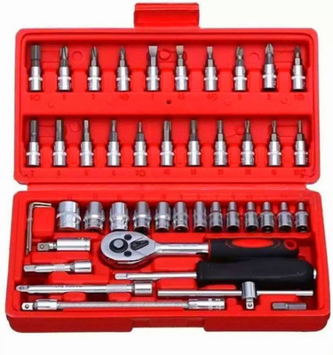 Niclas 46 in 1 Pcs Tool Kit & Screwdriver and Socket Set Multi Purpose Tool Case Socket Set(Pack of 46)