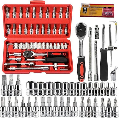 CARINSTA 46 in 1 Tool kit red box Socket Set(Pack of 1)