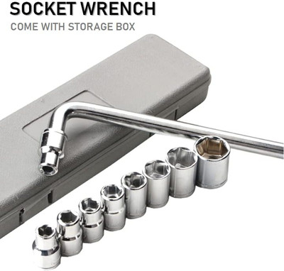 Dazzel Flex 10 pc Socket Wrench set 1/2 Drive Metric Socket Wrench Set Socket Set(Pack of 10)