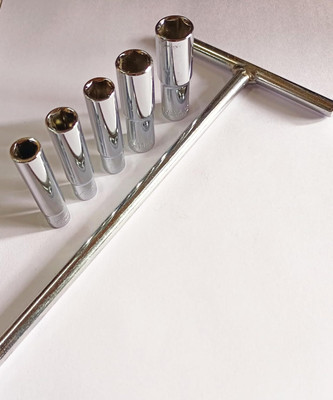 4MECH 8mm 9mm 10mm 11mm and 12mm long socket with T-Handle Socket Set(Pack of 6)
