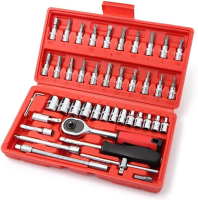 EUHOMI 46pcs Screwdriver Socket Set Tools Bike Repair Tool Kit Vehicle Tools Socket Set(Pack of 46)