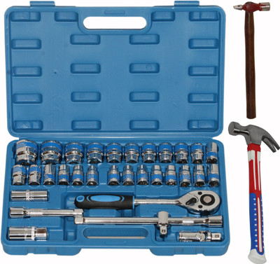 Digital Craft 32-Piece Socket Set with Claw Hammer and 200g Hammer Socket Set(Pack of 32)