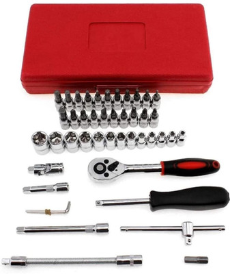 STARNEW High Quality 46pcs 1/4-Inch Socket Set Tool Ratchet Wrench tool Kit Household Socket Set(Pack of 46)