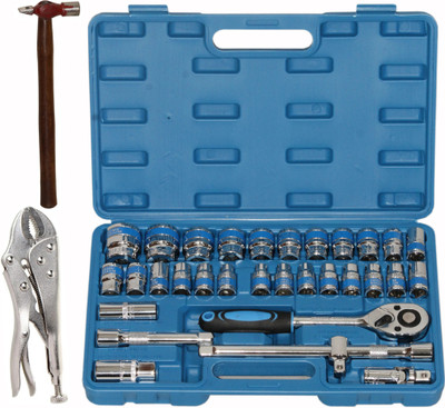 Digital Craft 32Pc Socket Set,Lock Grip Plier,200Grm Hammer Socket Set(Pack of 32)