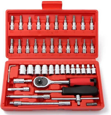 DN Enterprises 46 Piece Hand Tool Multi-functional and Interchangeable Kit Of Socket Set Socket Set(Pack of 46)
