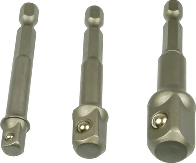 Gadariya King 3Pcs Socket Adapter Set Shank to 1/4 3/8 1/2 Inch Impact Driver Drill Bits Socket Set(Pack of 3)