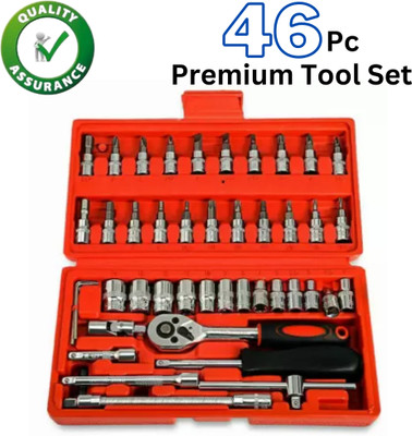 Bzore Premium Quality Tool set of 46Pc For Home and Professional Use Socket Set(Pack of 46)