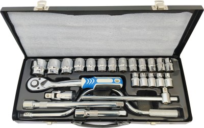 Inditrust 24Pc 1/2inch WITH NEW RATCHET Socket Wrench Spanner Bike Car Repair Tool Kit Socket Set(Pack of 24)