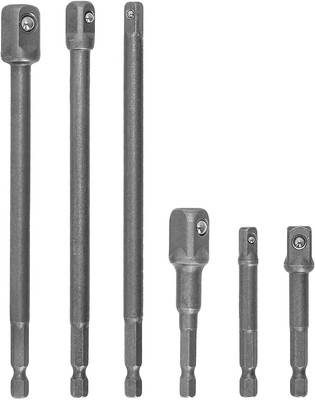 Inditrust Impact Socket Adapter Set,Extension Kit with 1/4, 3/8, 1/2 Inch Hex Shank 6pc Socket Set(Pack of 1)