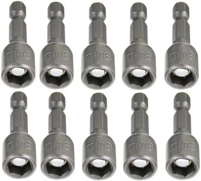 SHUANG YOU Hex Magnetic Power 8mm 5/16 Socket Adapter Drill Bit Nut Driver Set Socket Set(Pack of 10)