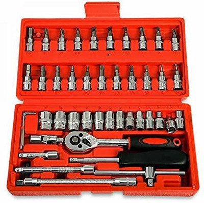 ZATCO High Quality 46pcs 1/4-Inch Socket Set Tool Ratchet Socket Set(Pack of 1)