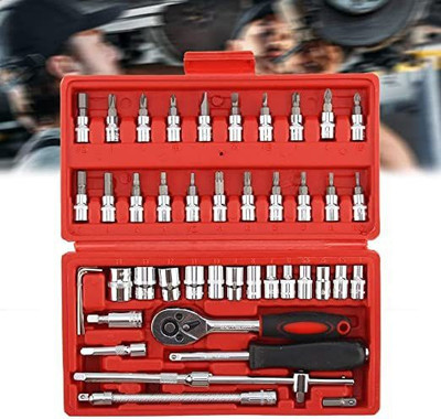 ZATCO High Quality 46pcs 1/4-Inch Socket Set Tool Ratchet Socket Set(Pack of 1)