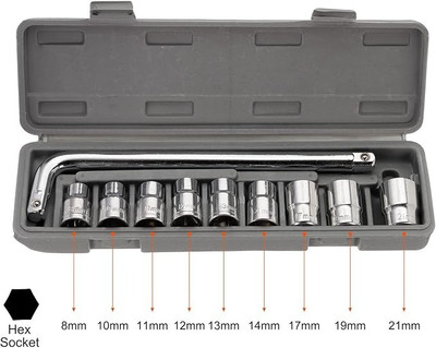 Zeno volt Socket Wrench Set (Grey, 10-Pieces) Socket Set Socket Set(Pack of 10)