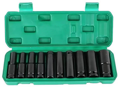 ADAWAT 10 Pieces Deep Impact Socket Set 1/2-Inch Hex Socket Set(Pack of 1)